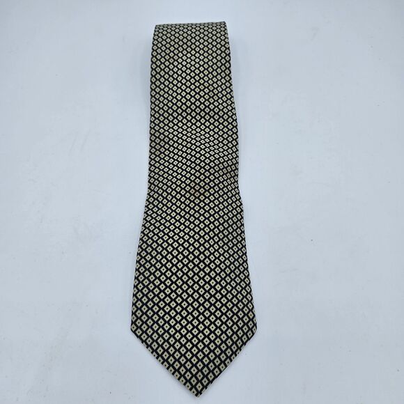 Mens Necktie 100% Polyester UTY Made USA Fabric Geometric Pattern 60 X 4 Inch - Picture 2 of 6